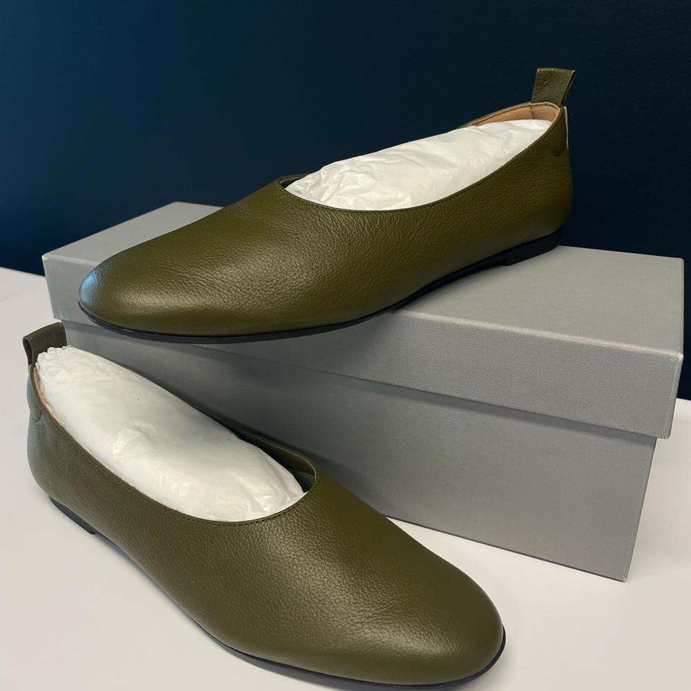 Everlane Women's Green Leather Loafers - Picture 4 of 6